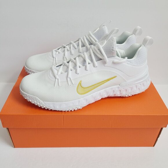 Nike Huarache 9 Elite Turf Lacrosse Shoes FN0310-100 Size 13 White - Picture 1 of 10